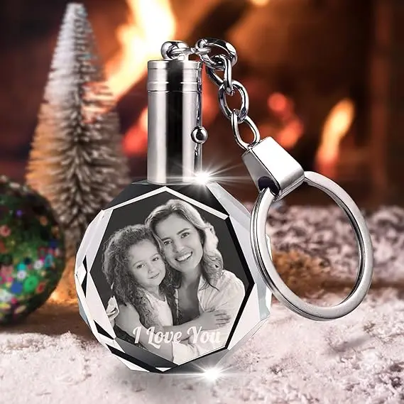 30mm  Personalized Custom key chain with name ya words keychain key ring with chain key chain led light doble