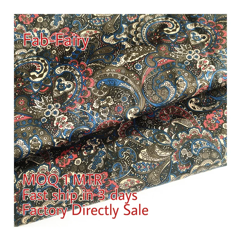 Shaoxing Factory Cheap Sale Paisley Printed Suit Lining Polyester Brown Color Jacket Inner Coat Interlining fabrics