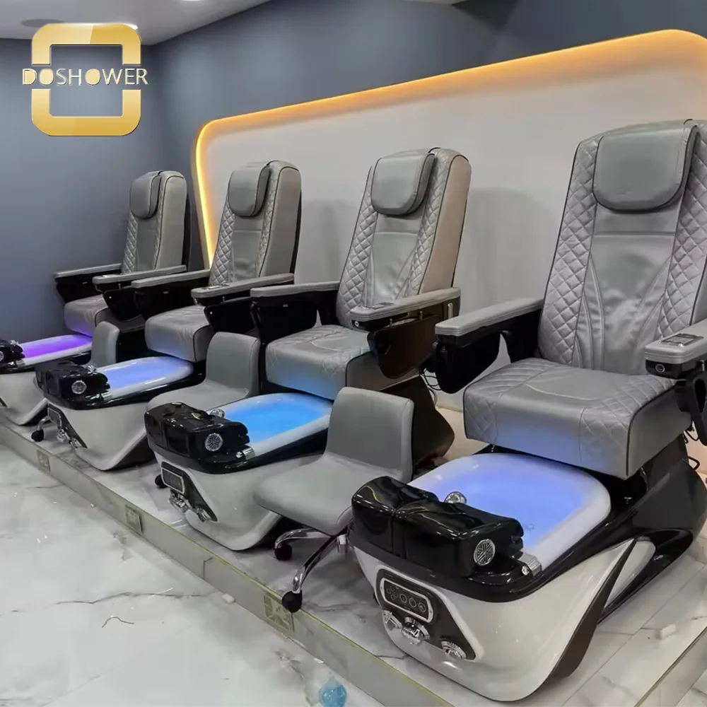 Press on nail salon equipment for hydro-massage system pedicure chair of acetone resistant leather spa