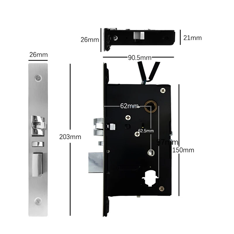 High security rfid key card door lock, Electronic 125khz T5577 M1 rf card smart hotel lock system with free software Sdk Api