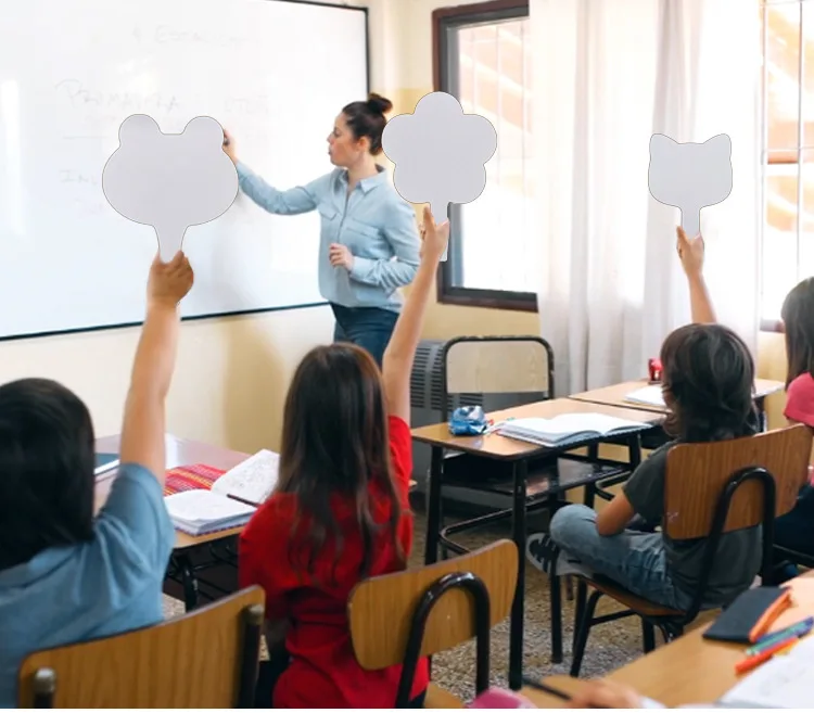 Factory Double- sided MDF Blank Answer Paddle White Board for Kids