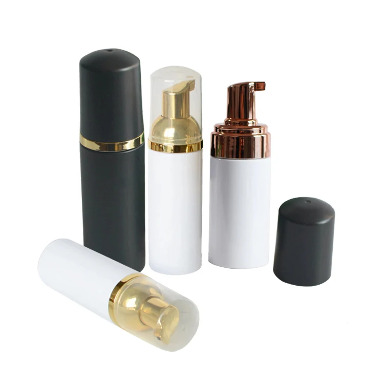 PET Rose Gold Cosmetic Soap Cleanser Dispenser White Foam Pump Bottle