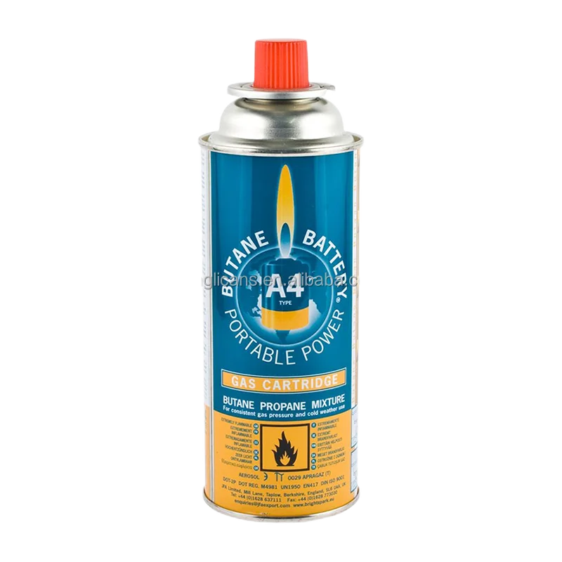 factory price customize portable empty 65x158mm aerosol butane gas can for camping & BBQ