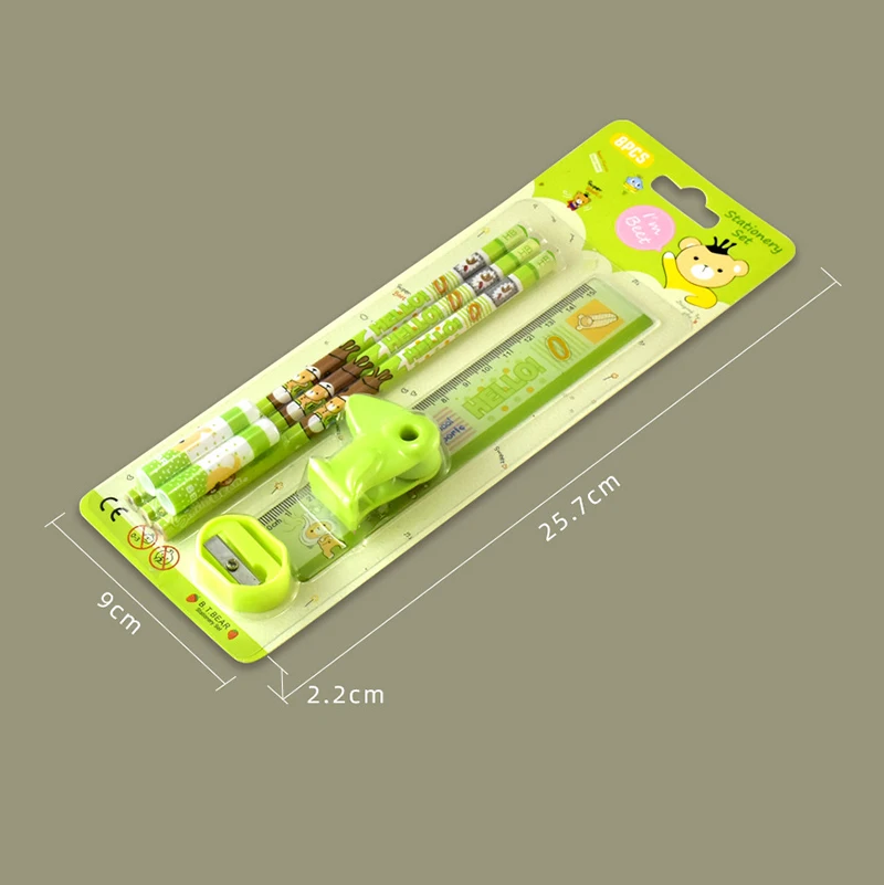 Promotional school gifts customized kids stationery set with pencil