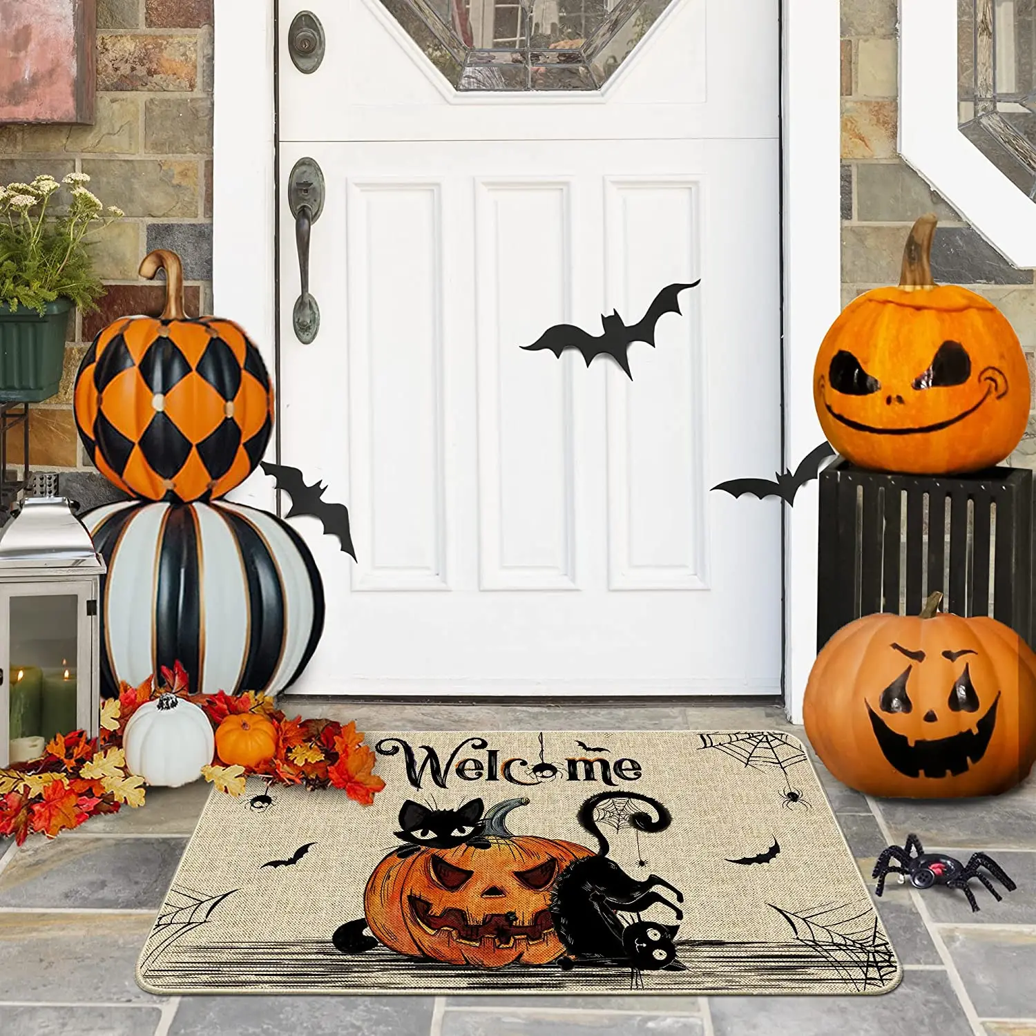 CF Christmas Festival print mat Rubber linen outdoor personalized door mat