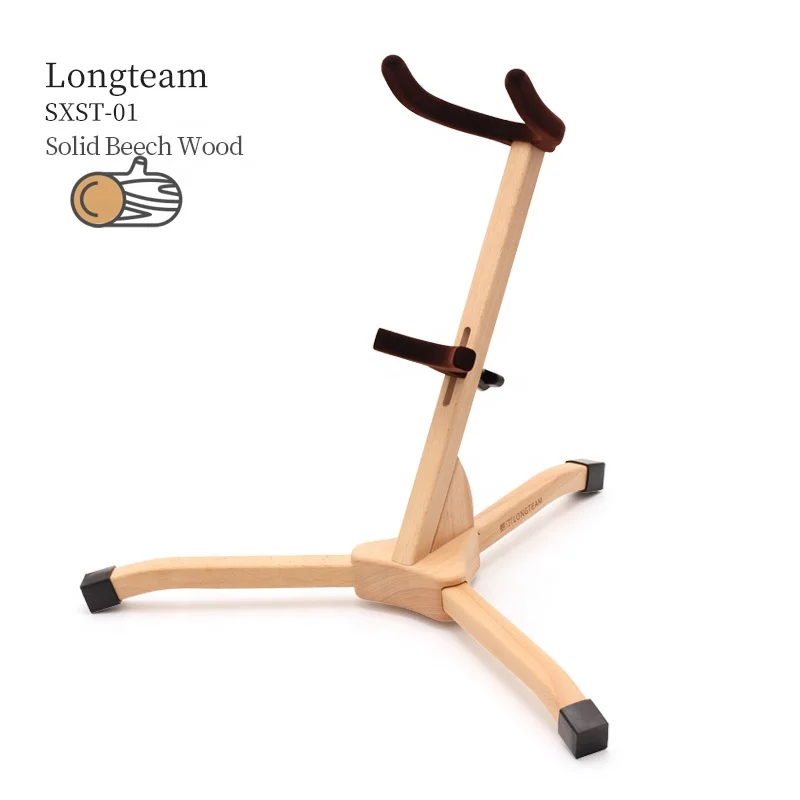 Solid Beech Wood Adjustable Saxophone Stand For Alto and Tenor Saxophone Lonteam SXST-01