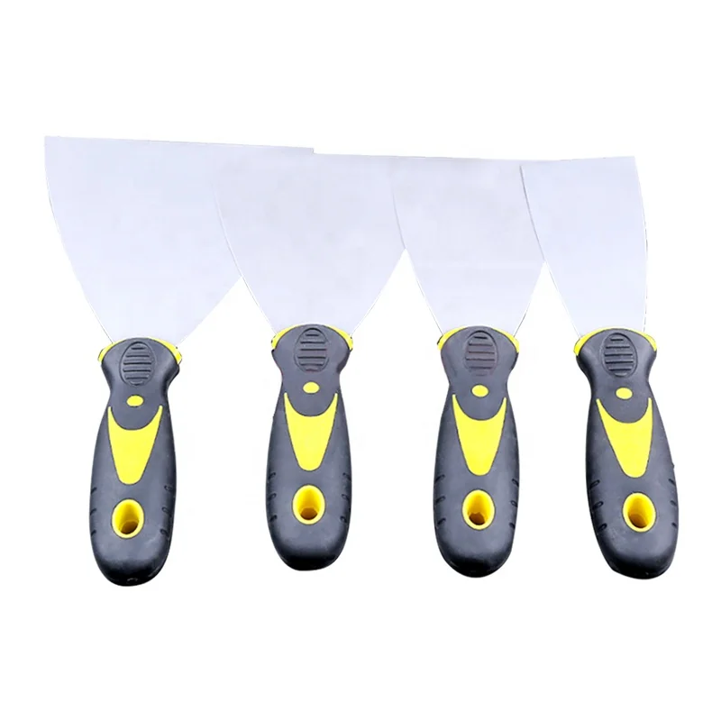 Rubber Handle Putty Knife Stiff Stainless Steel Blade For Wall Repair Home Patching Painting