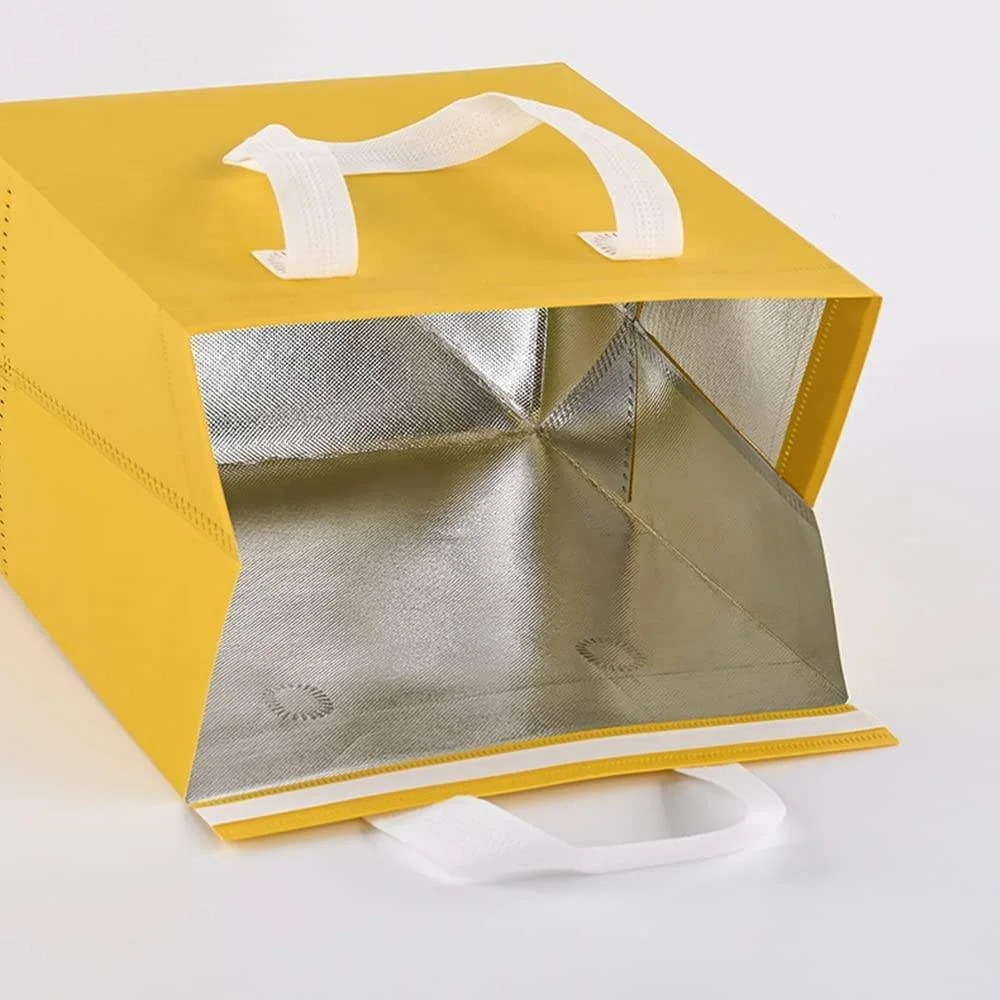 Custom Milk Tea Catering Commercial Take Away Bag Non-Woven Cooler Bag Portable Lunch  Letter Thermal Insulation Packaging Bag
