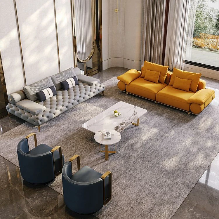 Funiture living room sofas,artistic leather sofa set,Luxury Modern leather Sofa set