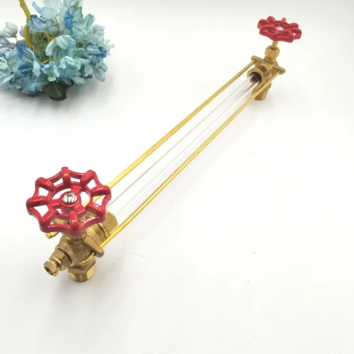 Стеклянный Манометр высокого давления tubluar, медный клапан