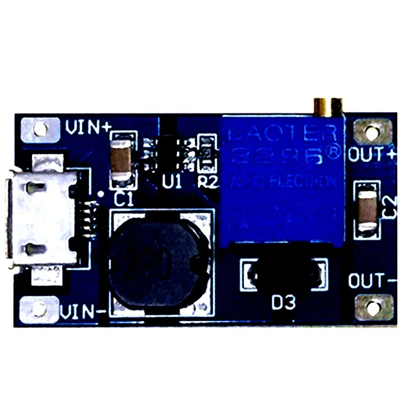 2A Booster Board DC-DC Step-up Module Wide Input Voltage 2/24V Boost to 5/9/12/28V, Adjustable 2577