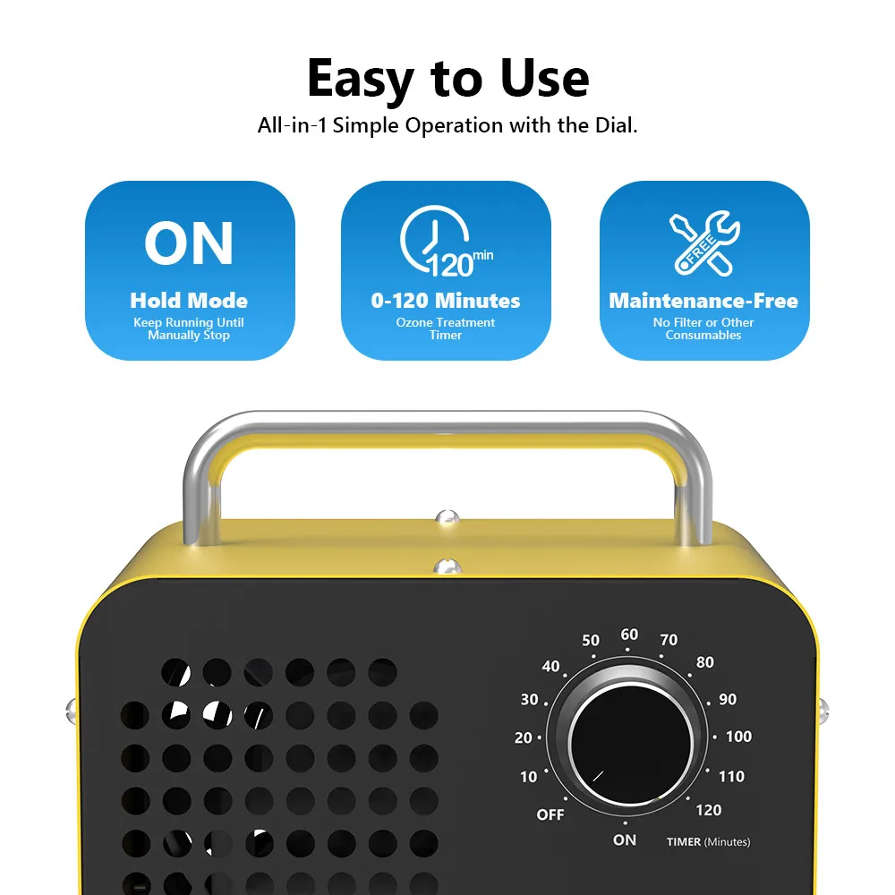 5g Portable Ozone Generator O3 Air Treatment Hotel Household Car Deodorization Stainless Steel Ozone Machine for Home Use