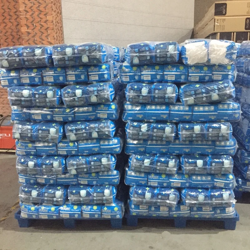 Free Sample Wholesale Cheap Price Printed Home Use Soft Breathable Disposable Adult Pants Diaper