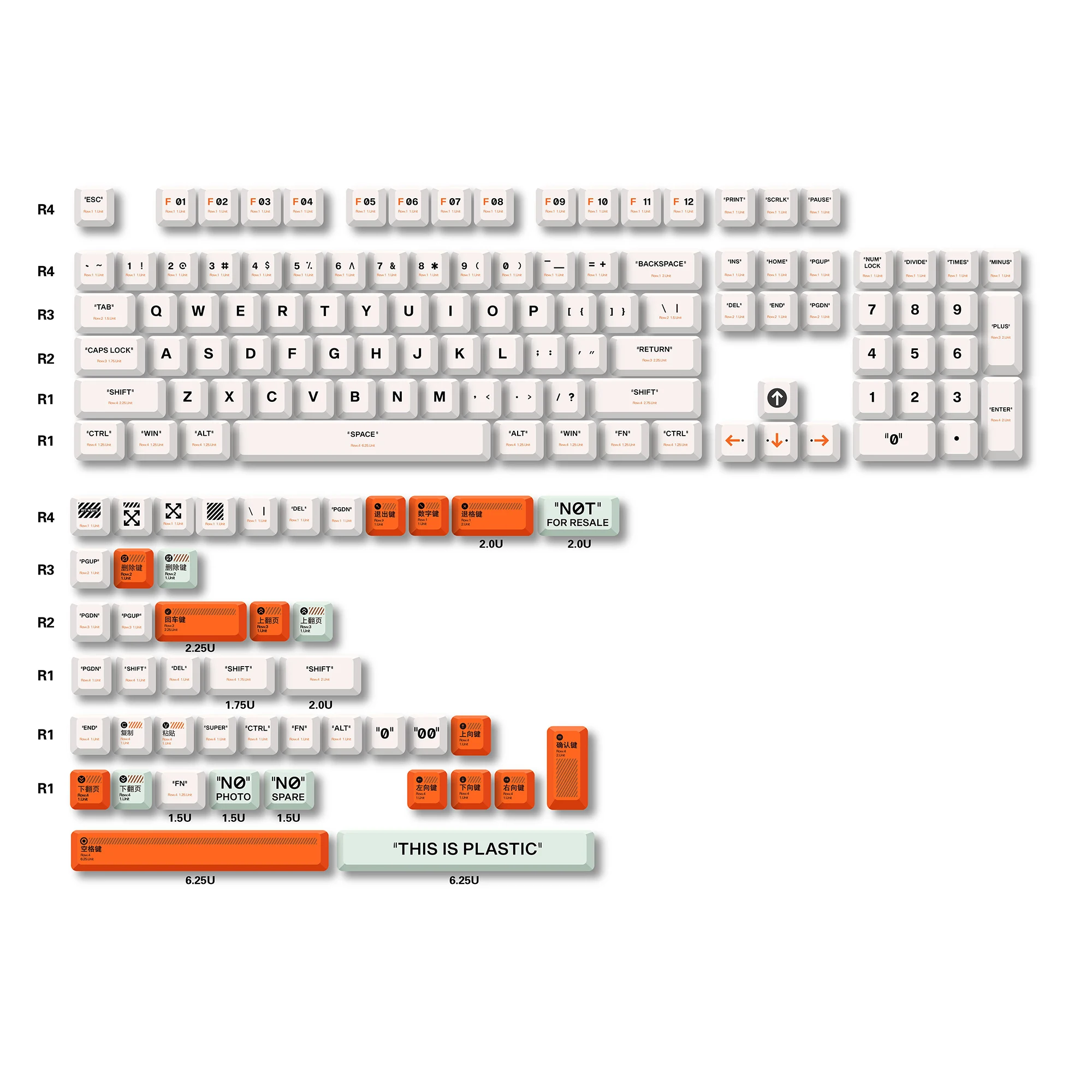 Royal Kludge 124 60% 68 keys xda dye sublimated mechanical keyboard white custom 65% pbt sublimation keycap backlit retro