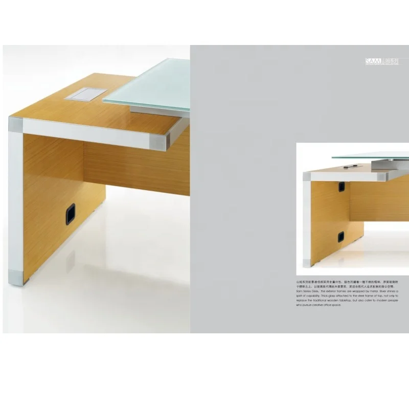 commercial office furniture one-stop supply durable popular glass top executive desk