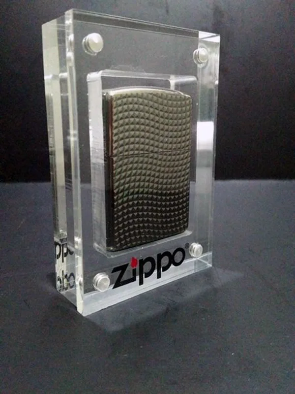 custom acrylic zippo lighter display case with magnet