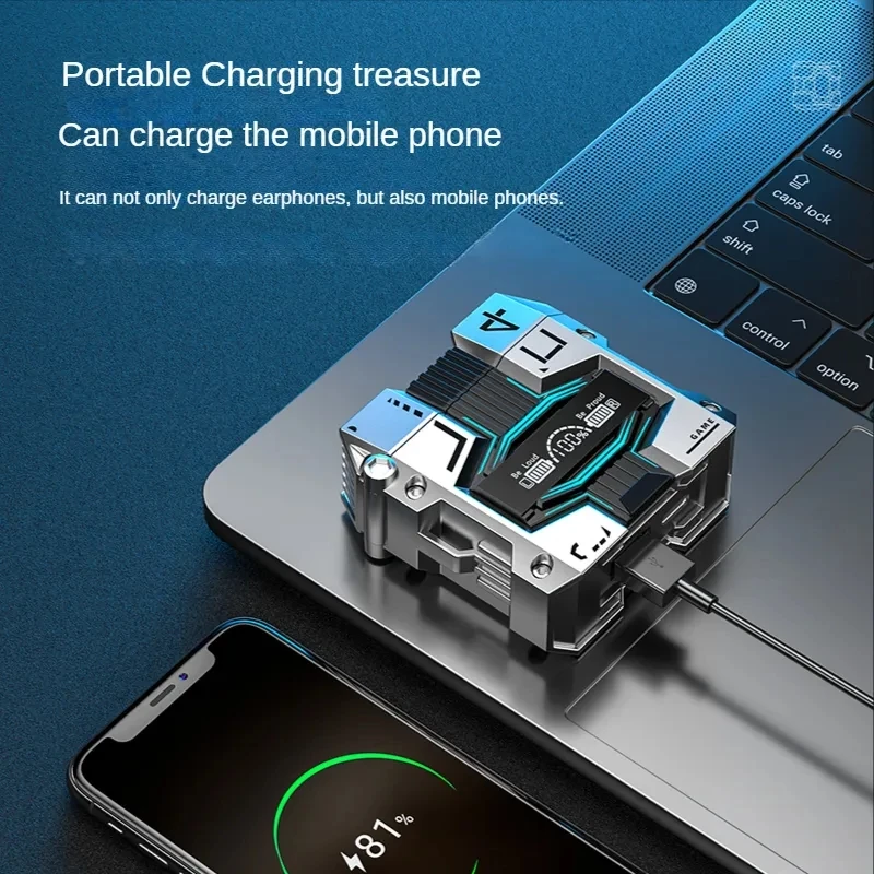 M45 tws earphones HIFI true wireless stereo small touch control digital LED display noise cancelling earbuds