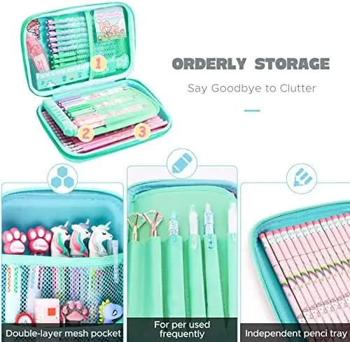 BEYOND Large 3D EVA Unicorn Waterproof Custom Cute Pencil Case Pouch for Girls Kids School