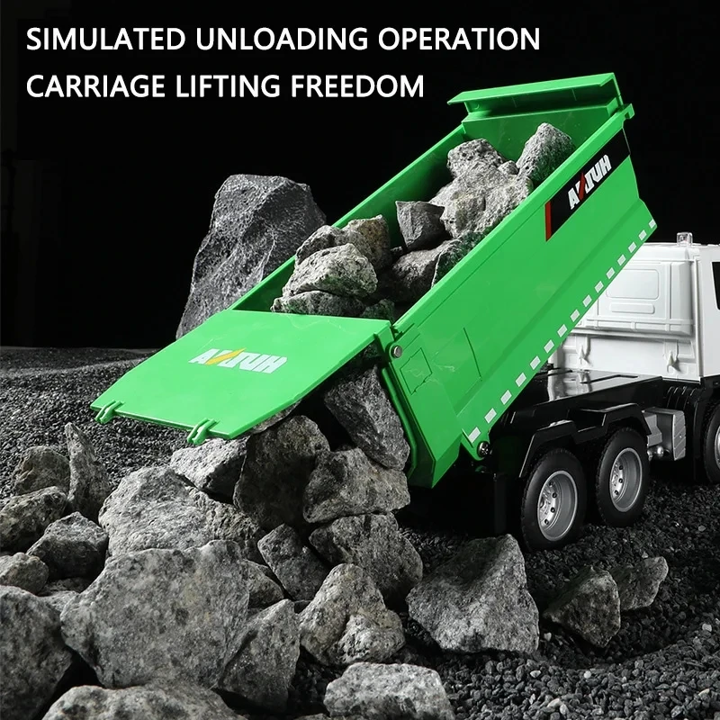 HUINA Nine-channel 1:18 1556 Loader Tractor RC Dump Truck Model Remote Control Alloy Engineering Vehicle BeachToys Boys Gifts