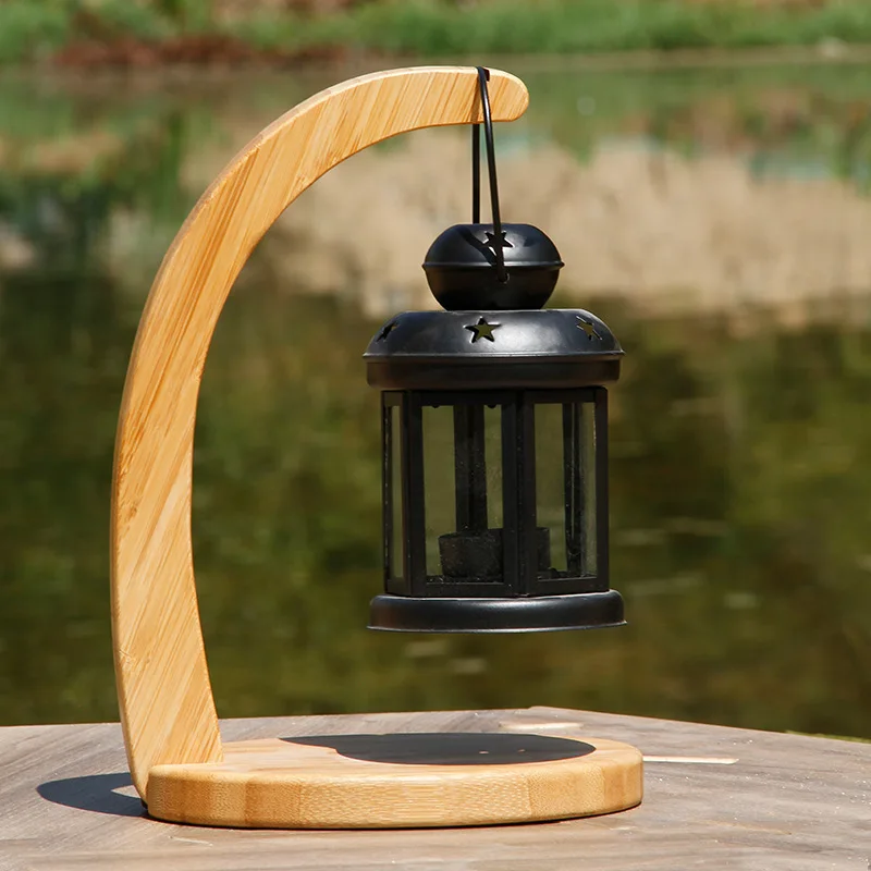 outdoor hiking portable camping Wood lantern Holder