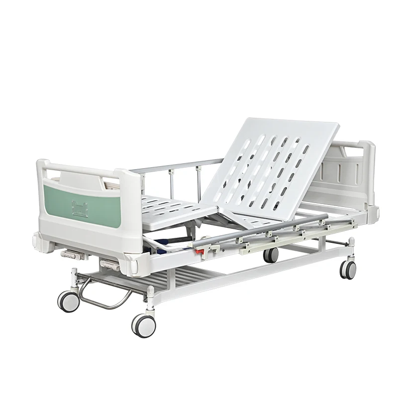 Cost-Effective Double Shaker Manual Medical Care Bed for Elderly ISO Certified Metal and PP Material for Hospital Wards