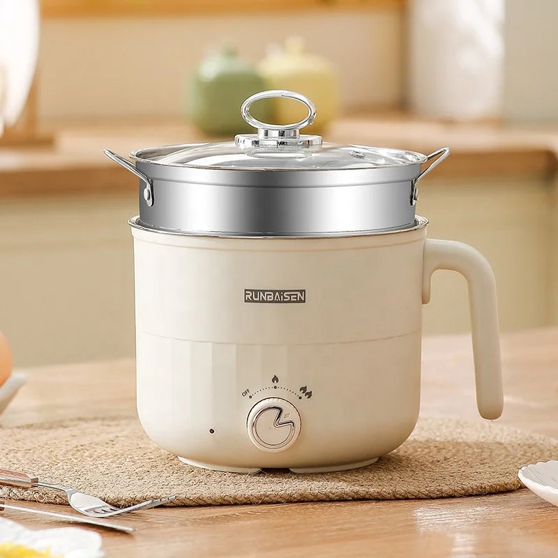 Household Kitchen 304 inner tank Multi-functional Electric Cooking Pot Light Plastic Tempered Glass Small Capacity 1-person