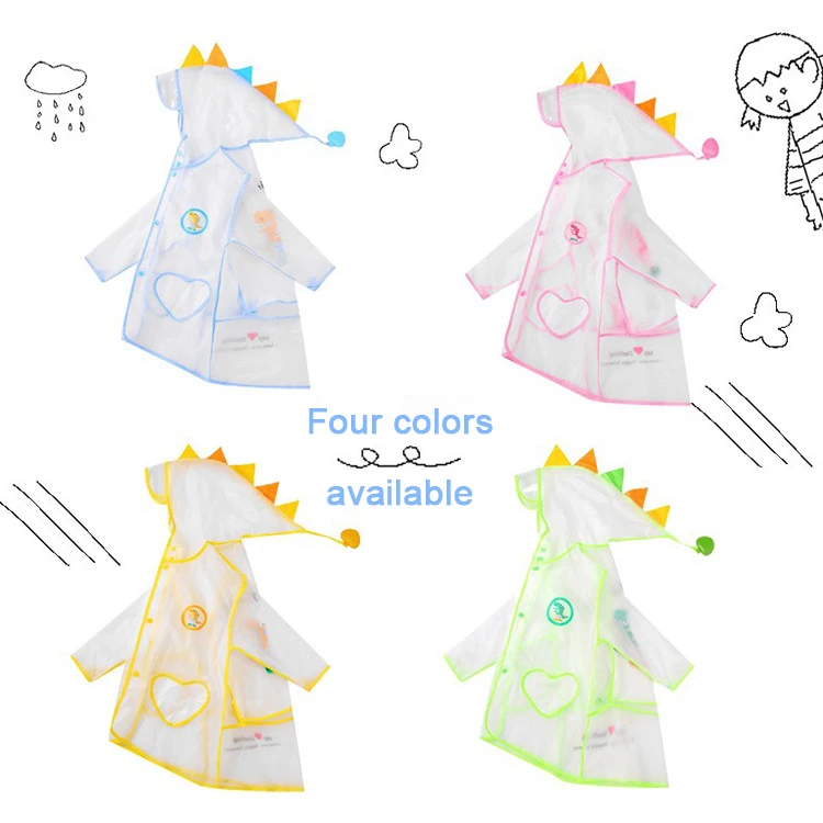 Newest Promotional Dinosaur Pattern Comfortable Waterproof Children Raincoat