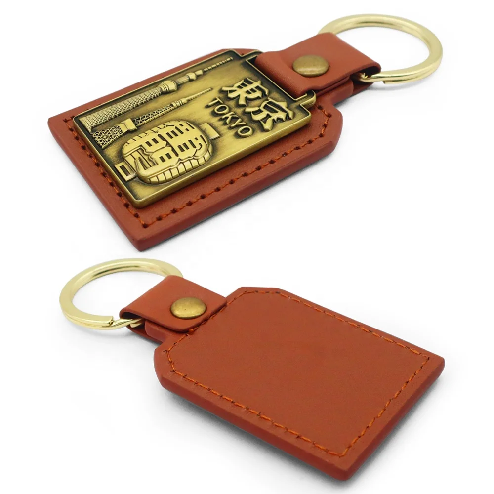 custom made  tokyo tower PU leather japan japanese traditional lucky cat keychain