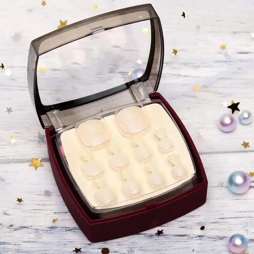 Multiple Design Natural Looking Best Fake Toenails White Press on Toenail