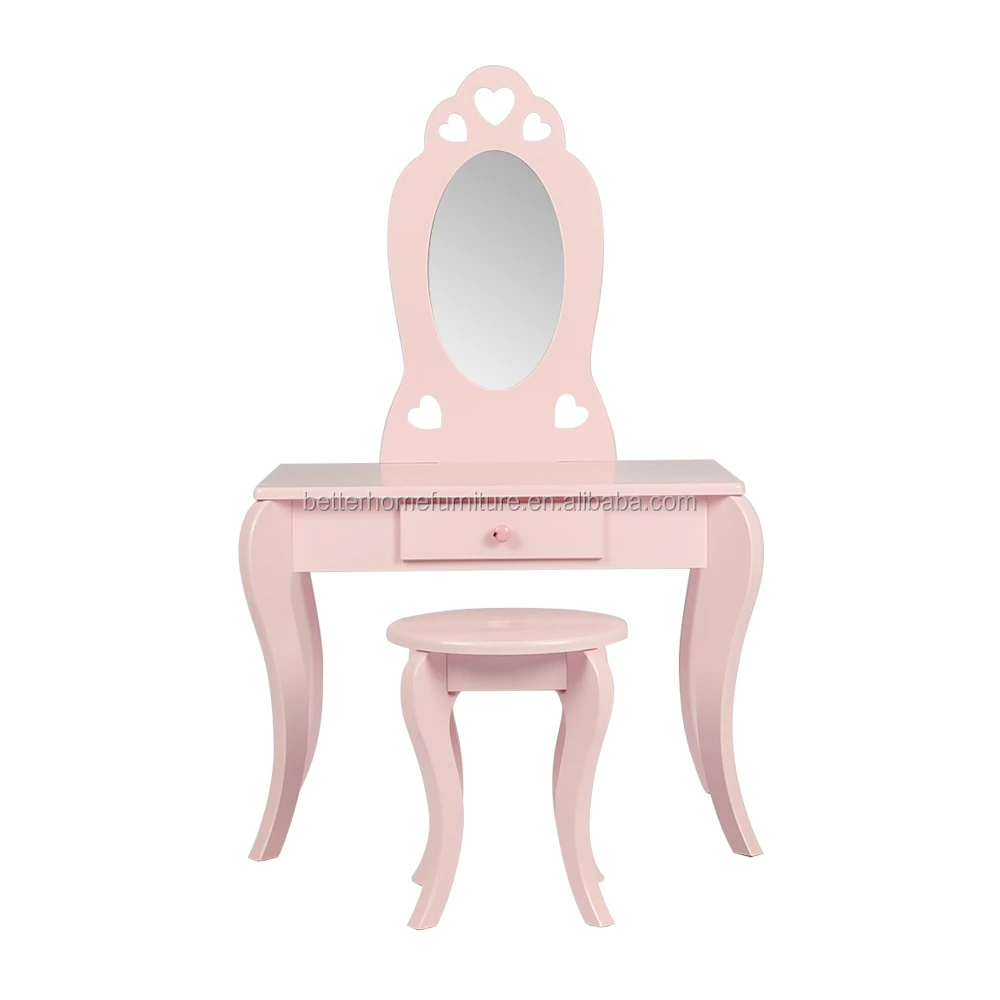
 Антикварный детский туалетный столик ZJH, мебель для спальни в деревянном стиле для девочек  