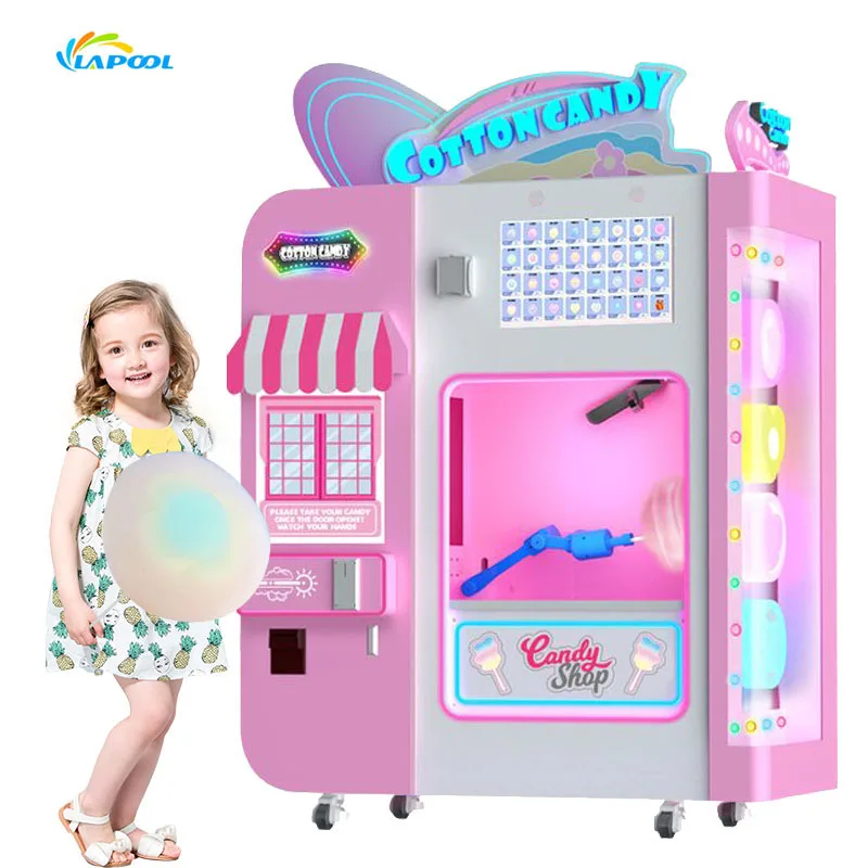 Hot Sale Electric Full Automatic Marshmallow Floss Vending Machine For Making Cotton Candy