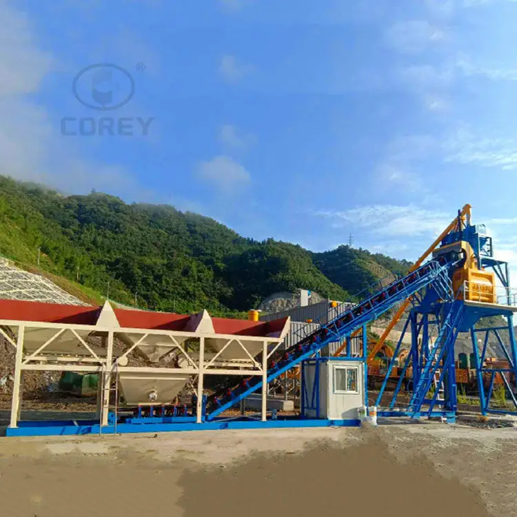 China Factory Price HZS 90 Ready Mixed Concrete Mixing Plant Construction Projects Concrete Mixing Plant With Cement Silo