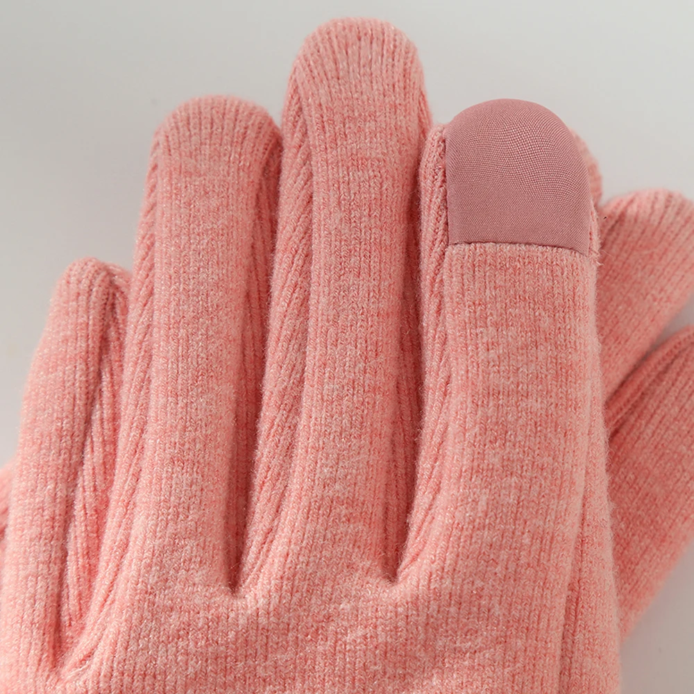 Autumn and winter warm cashmere Korean version of students outdoor cycling ladies gloves