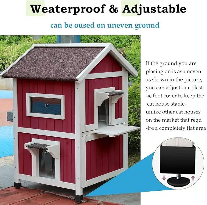 Modern Design Luxury Cat House Shelter Large Wooden Tree Dorm Villa House For Cats