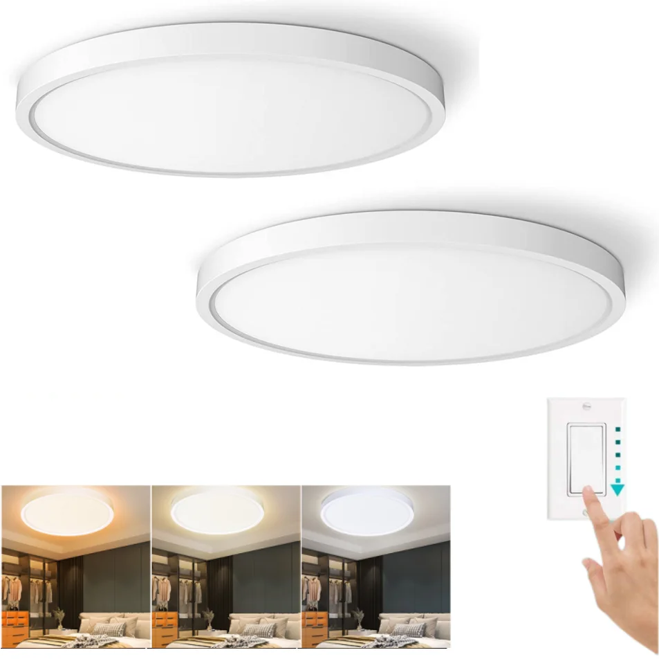 2.4G Bluetooth LED Ceiling Light 12inch Flush Panel with 2000K-6000K 24W Shape Home Office IP44 Rated Remote Control