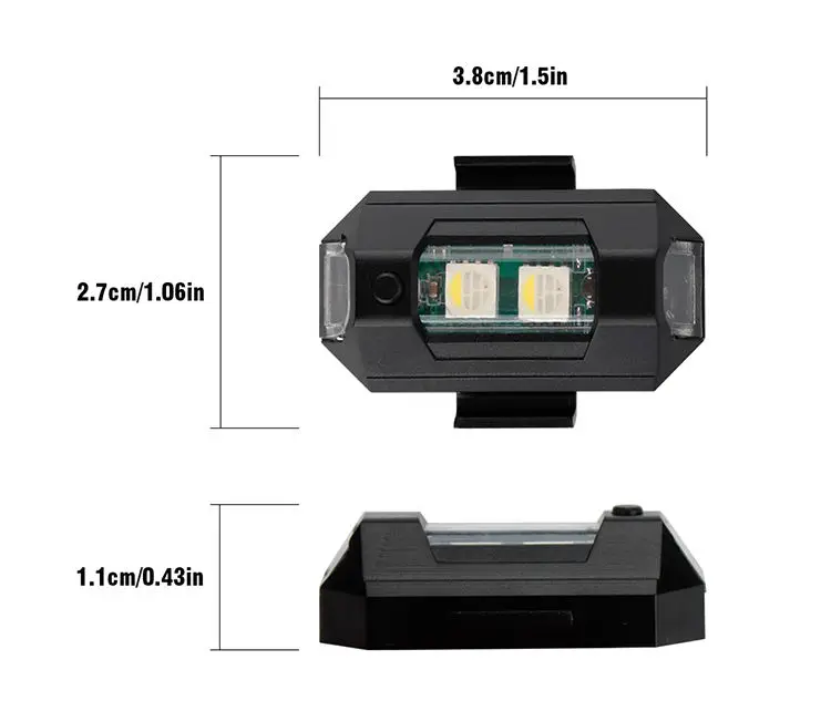 Motorcycle Lights Strobe Light LED Anti-Collision Bike Aircraft Night Flying Mini USB Flashing Warning Signal Light