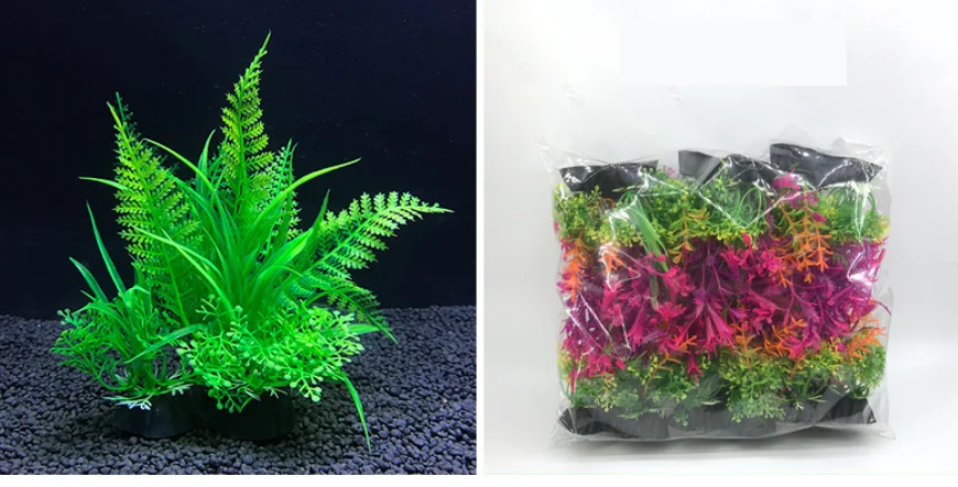 Wholesale Artificial Plastic Plants Aquarium Decor Fish Tank Decoration Ornament