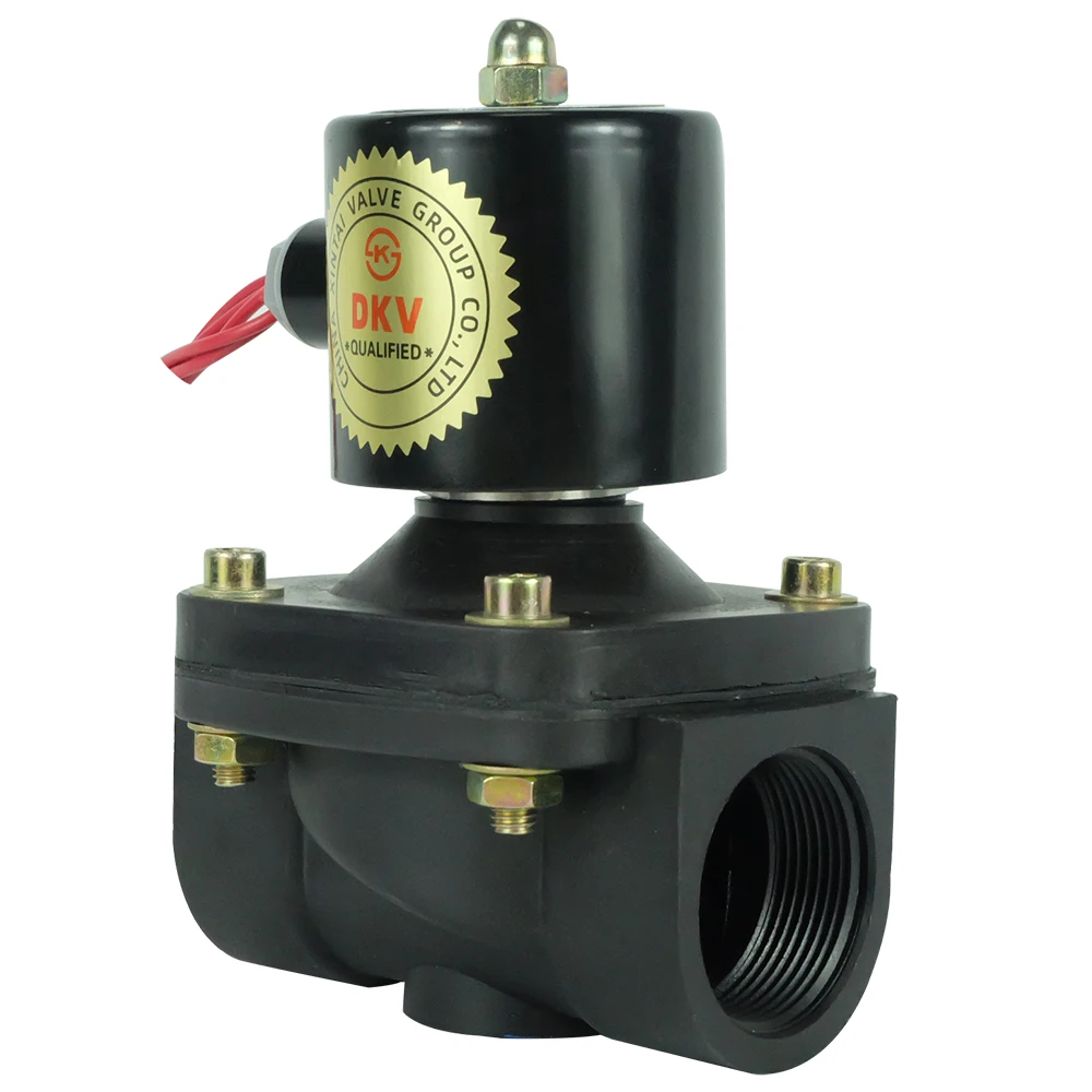 DKV electric 12 volt 1/2 inch AC DC 24v 220v copper coil air water thread light weight pvc plastic solenoid valve for irrigation