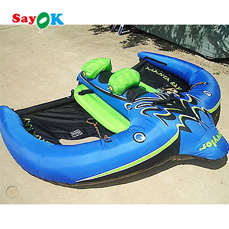 Crazy and interesting two person inflatable flying fish water park game equipment is sold with towable boats