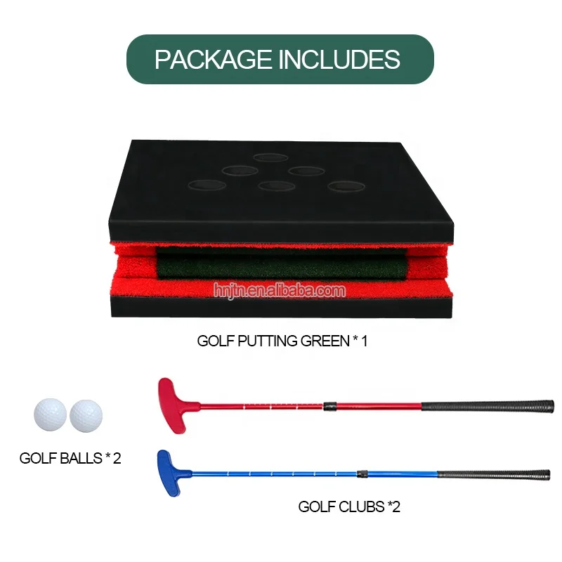 Portable Golf yard games set 12 holes putting green mat golf putters putting game practice training aid indoor outdoor