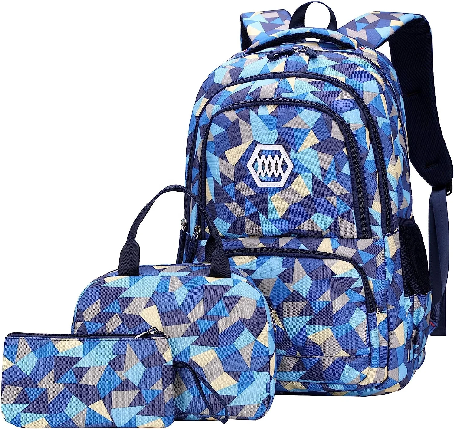Backpack Combo Set Canvas School Backpack Sets with Pencil Box Lunch Box Bag