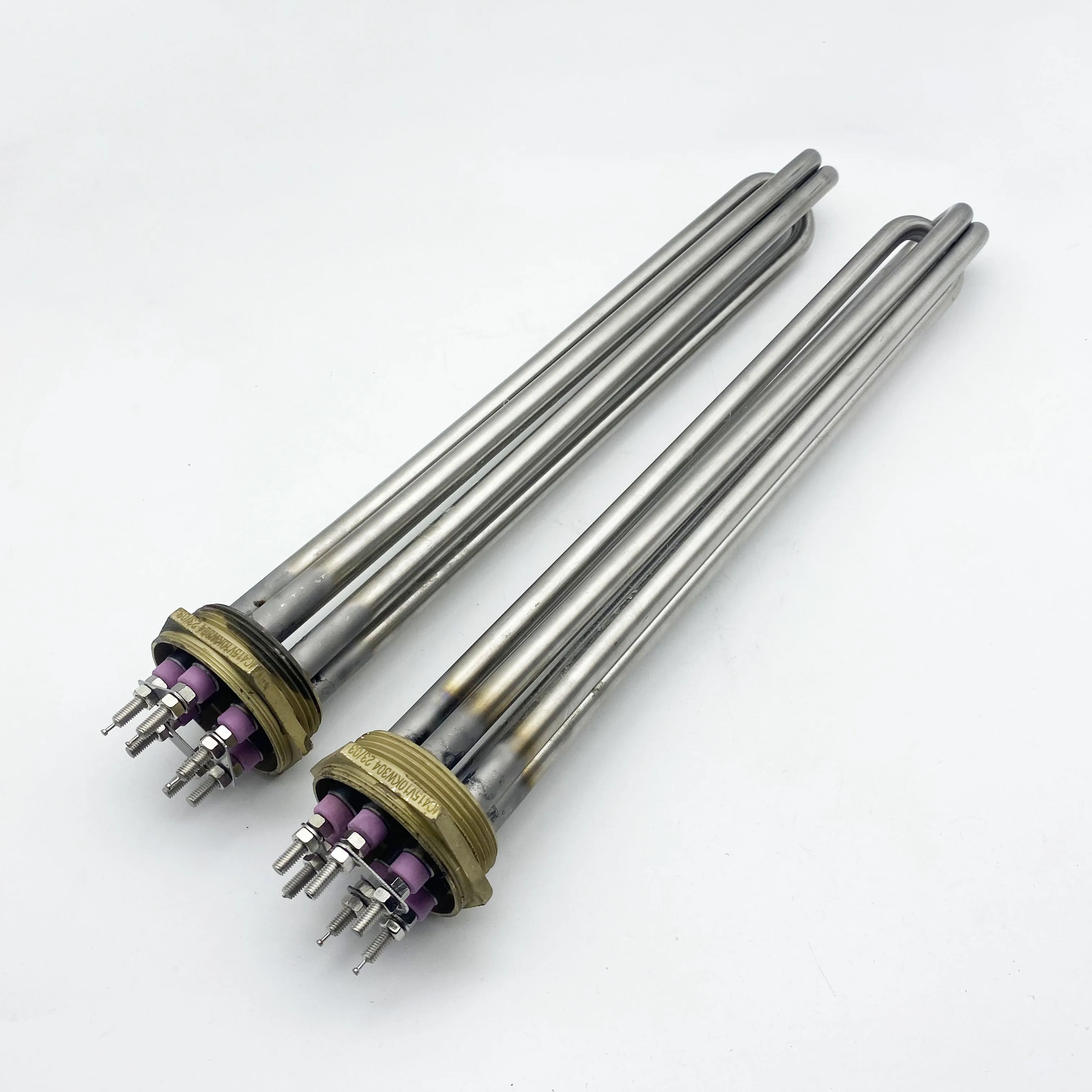 Thermostat for electric heater sheathed tubular heating elements with flange immersion heater