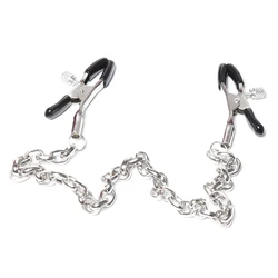 Mature Chain BDSM Kink Bondage Restraint Fetish Metal Nipple Clamps With Chain Clips Stimulator SM Fetish Sex Toys For Couple