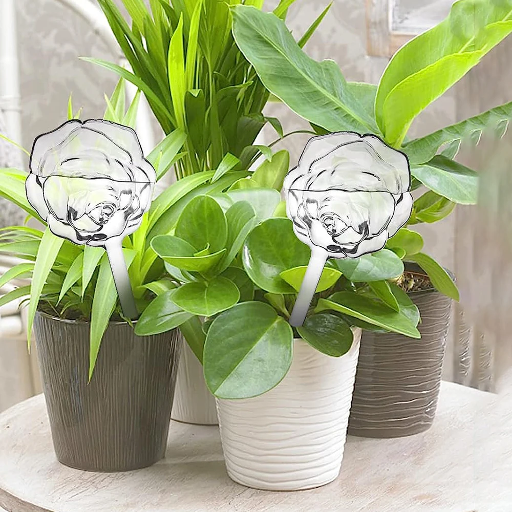Rose Flower Shaped Automatic Self Water Bulbs Plastic Watering Device Bulbs Drip Irrigation Device Eco-friendly