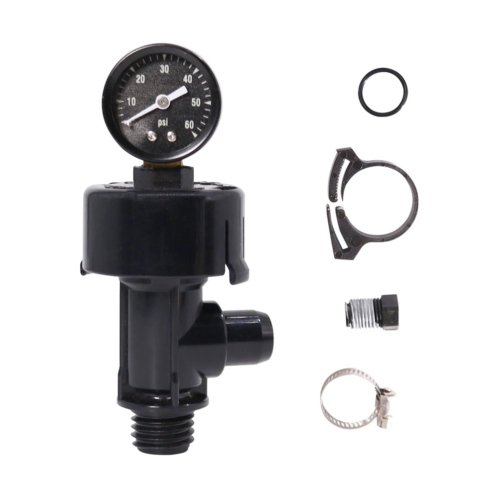 98209800 High Flow Manual Relief Valve/Air Relief Manual Valve Assembly with Black or Stainless steel Pressure Gauge