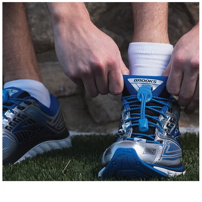 Elastic No Tie Shoe Laces Round Bungee Locking System Polyester Shoelace For Sport Shoe