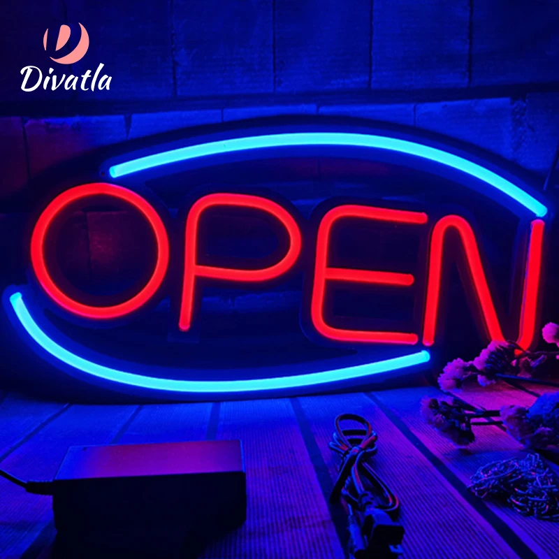 Custom Led Neon Light Sign Business logo Shop Advertising Acrylic Open Neon Sign For Bar Decor Lights