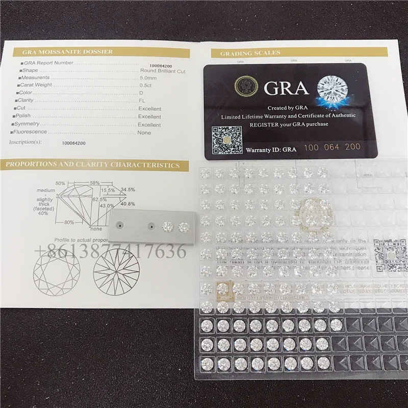  Zuanfa оптовая продажа. 5ct 1ct 2ct 3ct 4ct GRA сертификат свободные moissanite Алмазы fl d Цвет