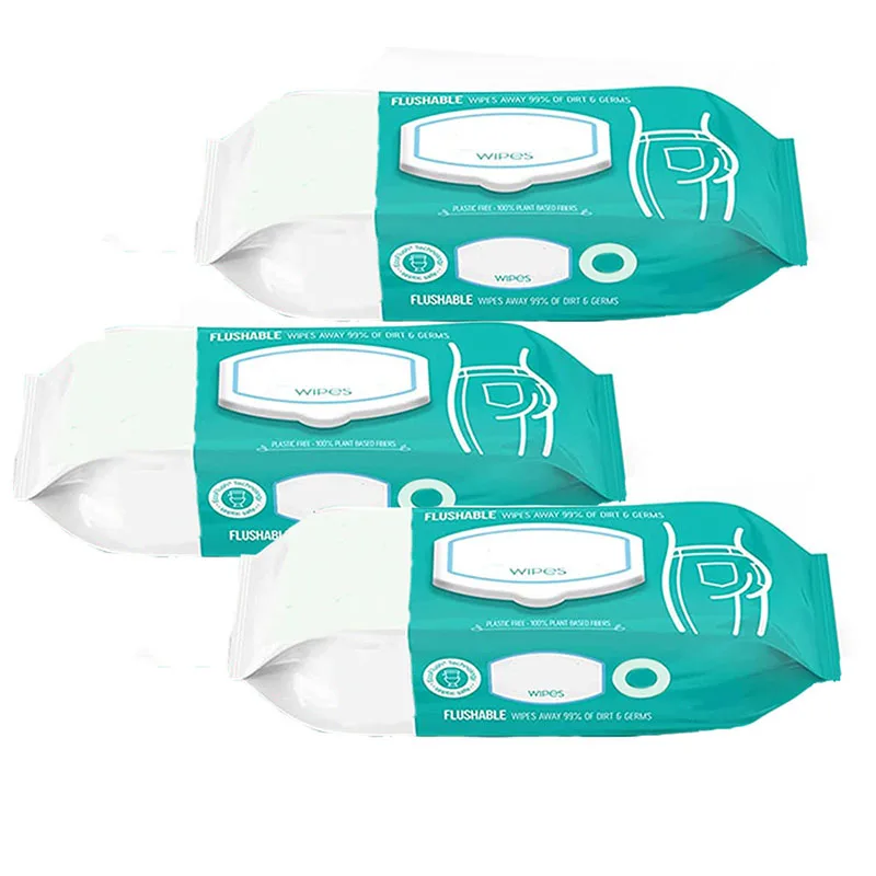Безспиртовые безопасные дезодорирующие чистящие салфетки Смываемые влажные салфетки для туалета биоразлагаемые