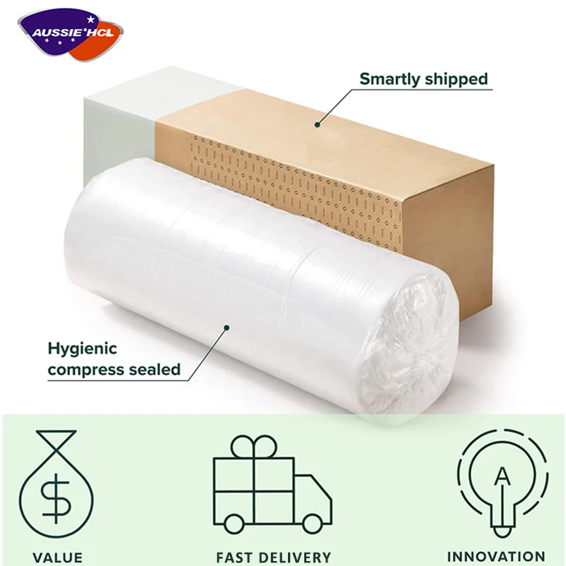 AUSSIE full inch mattresses the best factory roll into box sleeping well king double gel memory foam hybrid mattress